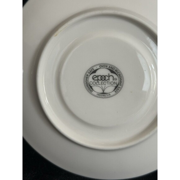 Vintage Epoch Collection "Market Day" 3 Saucers Green Rim 6” Discontinued - Picture 3 of 5